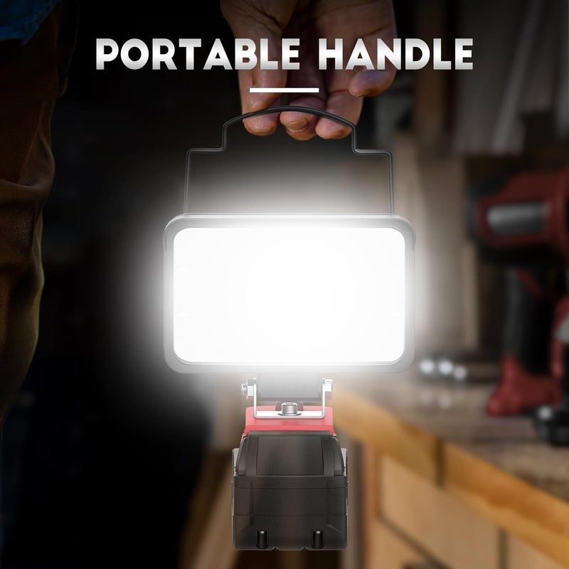 Ecarke LED Work Light Compatible with Milwaukee18V Battery, 128W Cordless Work Lights 12800LM of Flashlight Battery Light with Low Voltage Protection & Type-C & USB-A Charger Port - Image 5